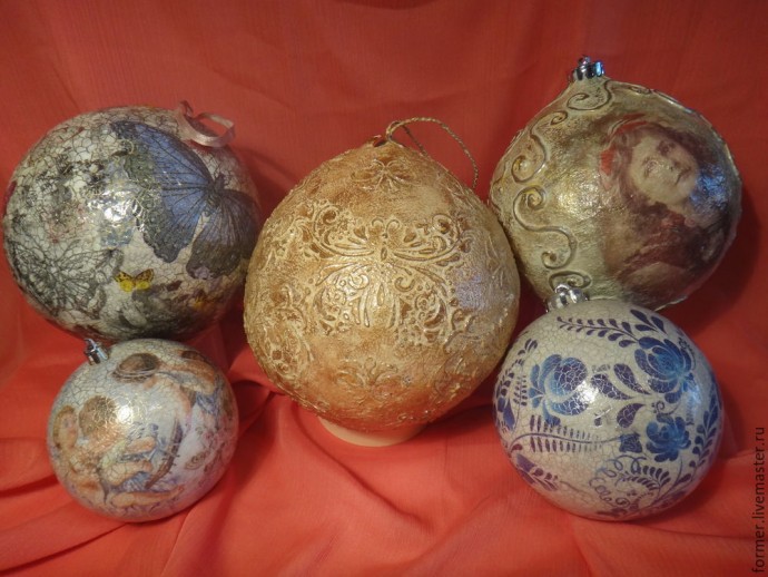 Большой декоративный шар из папье-маше