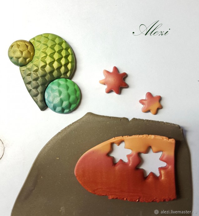 Брошь "Кактус" из полимерной глины