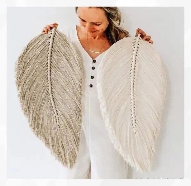Стильные перышки в технике макраме