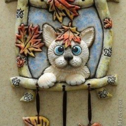 Котик из солёного теста или пластической глины