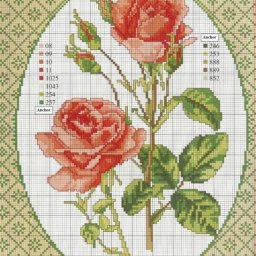 Схемы вышивки шикарных цветочков