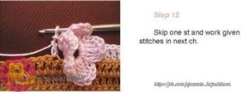 Обвязка края с цветочками: мастер-класс