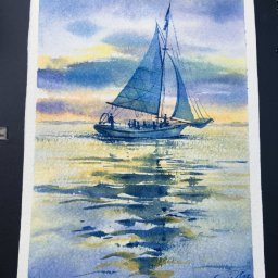 ​Парусник в сине желтых тонах