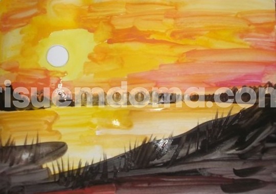 Рисуем пейзаж на закате