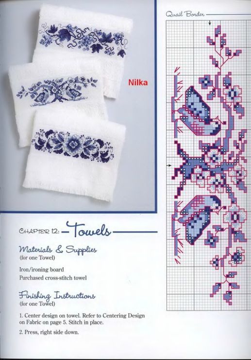 Вертикальная цветочная вышивка: подборка схем