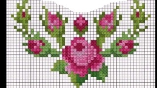 Вышивка миниатюрных розочек