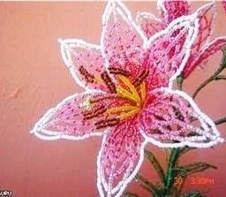 ​Ажурная лилия из бисера