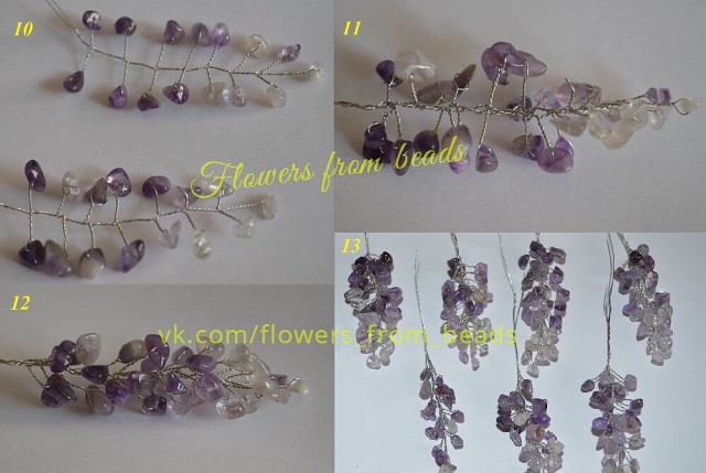 Бонсай из бисера и полудрагоценных камней