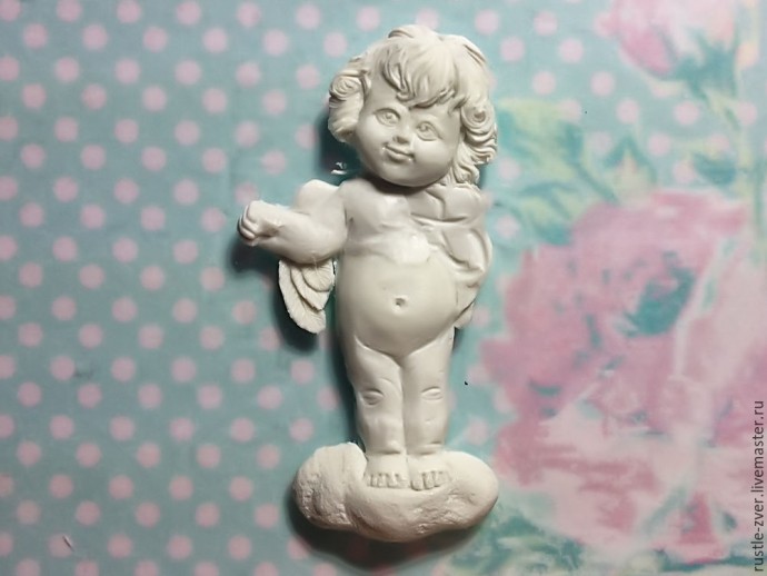 Ангел с розочками из полимерной глины