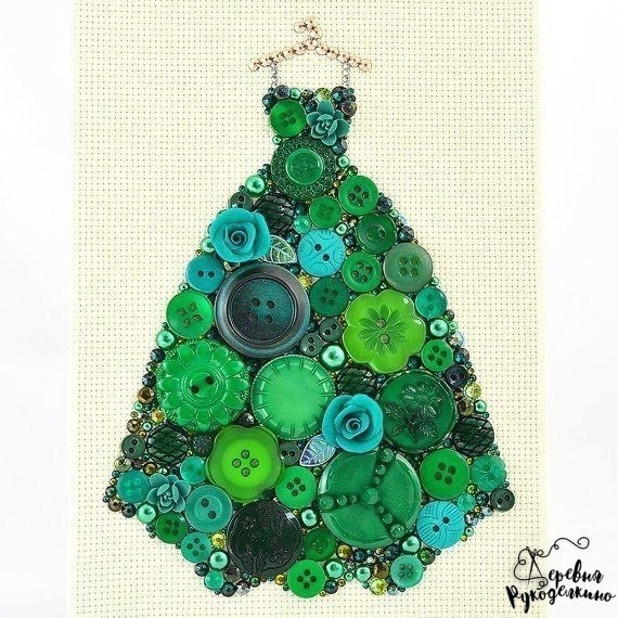 Коллажи из пуговиц