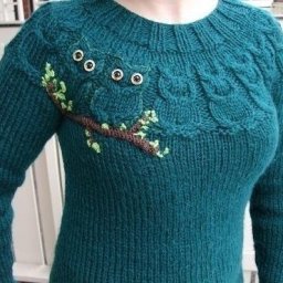 ​Схема вязания узора "Коса-сова"