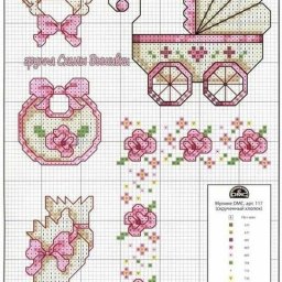 ​Схемы вышивки к рождению малыша