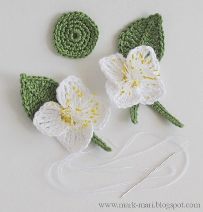 Вяжем нежный жасмин