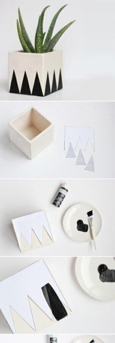 Нестандартное оформление горшков