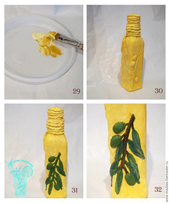 Декор бутылки для оливкового масла