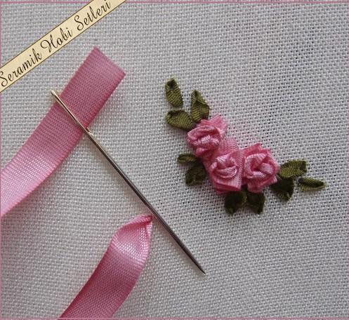 Мини-мастер-класс по вышивке объёмных розочек лентами