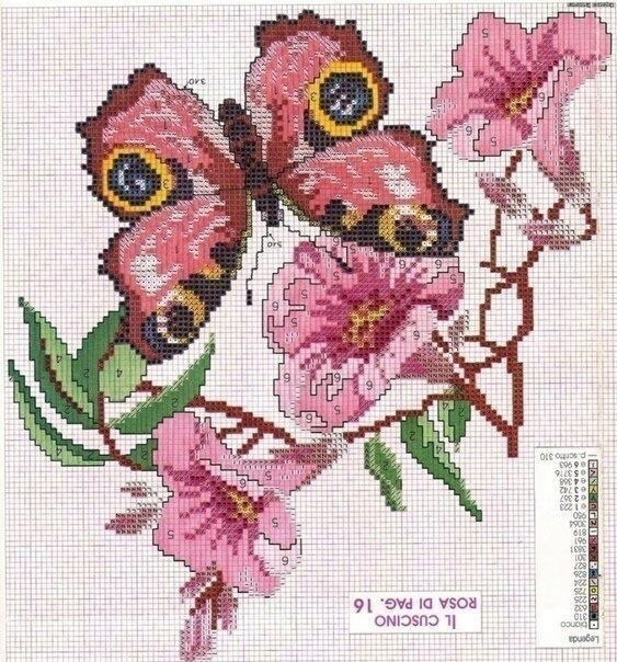 Подборка схем для вышивки бабочек