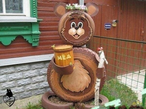 Интересные поделки из шин