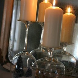 Зимний декор: подсвечник