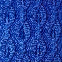 Узор спицами "Листья в косах"