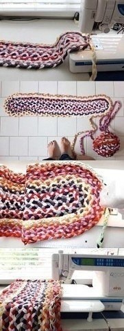 Коврик из кос для украшения дома