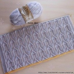 ​Очень красивый узор на спицах с геометрией и ажурами