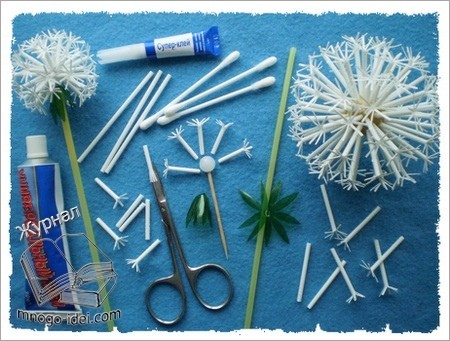 Одуванчик из бутылок