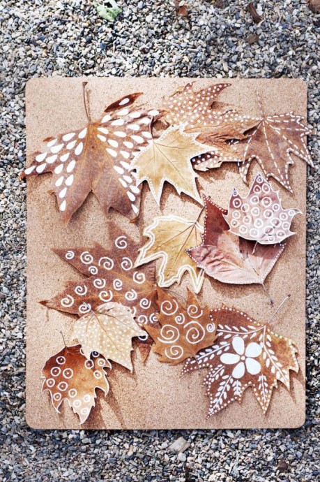 ​Роспись по осенним листьям