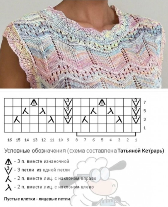 Замечательный топ с красивым узором