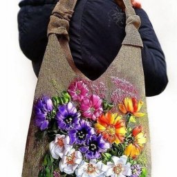 Восхитительные сумки с цветочной вышивкой лентами