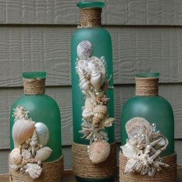 Декорируем бутылочки в морском стиле