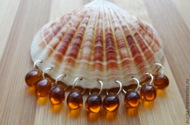 Кулон из ракушки "Хвост павлина"