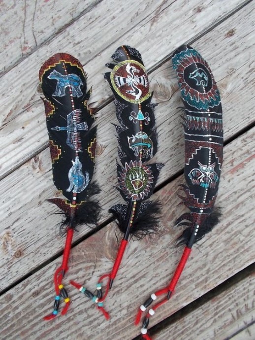 ​Рисуем на перьях