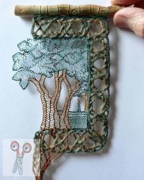 ​Полупрозрачные картины из пряжи