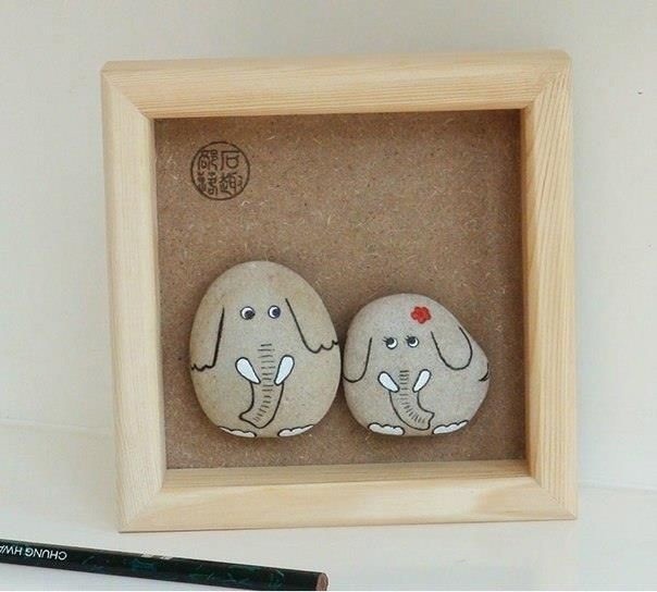 Милая роспись камешков