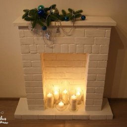 Фальш-камин с имитацией кирпичной кладки