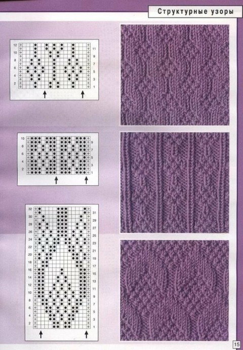 Самые красивые узоры на спицах со схемами