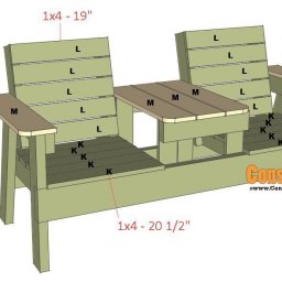 ​Скамеечка на двоих с удобным столиком посередине
