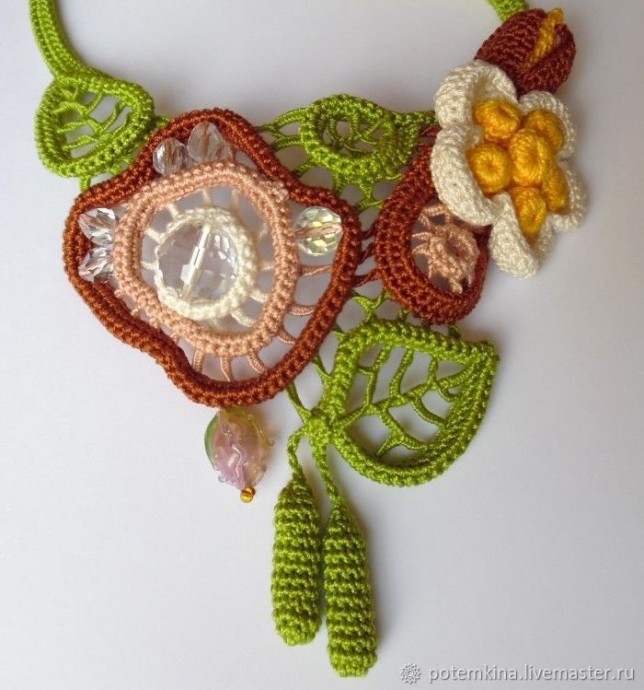 Вязаные украшения: колье (идеи) Вязаные украшения: колье (идеи)