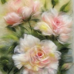 ​Идеи картин с цветами из шерсти