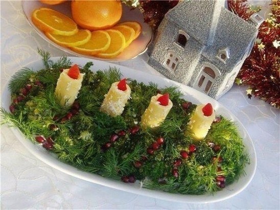 ​Идеи праздничного украшения салатов