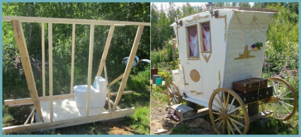 Интересные идеи оформления туалетов на улице