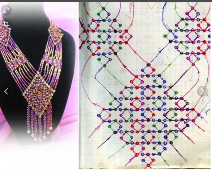 Колье и ожерелье из бисера