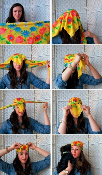 Красивые варианты завязывания косынки