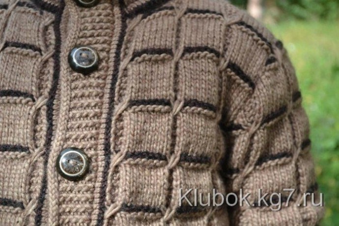 Узор спицами словно плитки шоколада