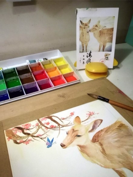 Рисуем оленёнка