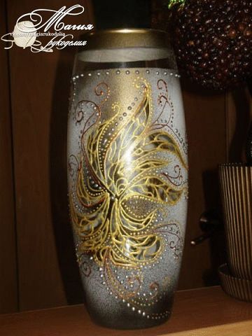 Роспись стеклянной вазы: мастер-класс