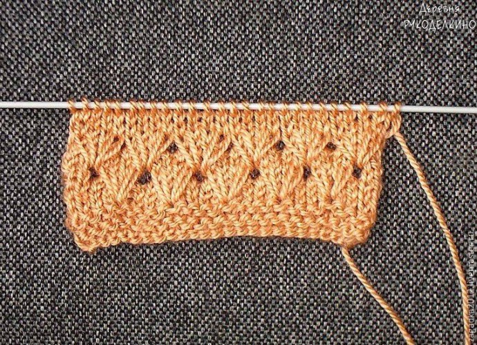 Вяжем интересный узор с вытянутыми петлями