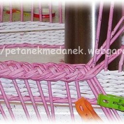 ​Загибка края корзины "косичкой"