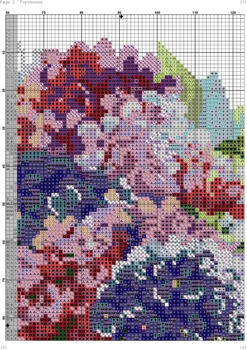 Букет гортензий крестиком